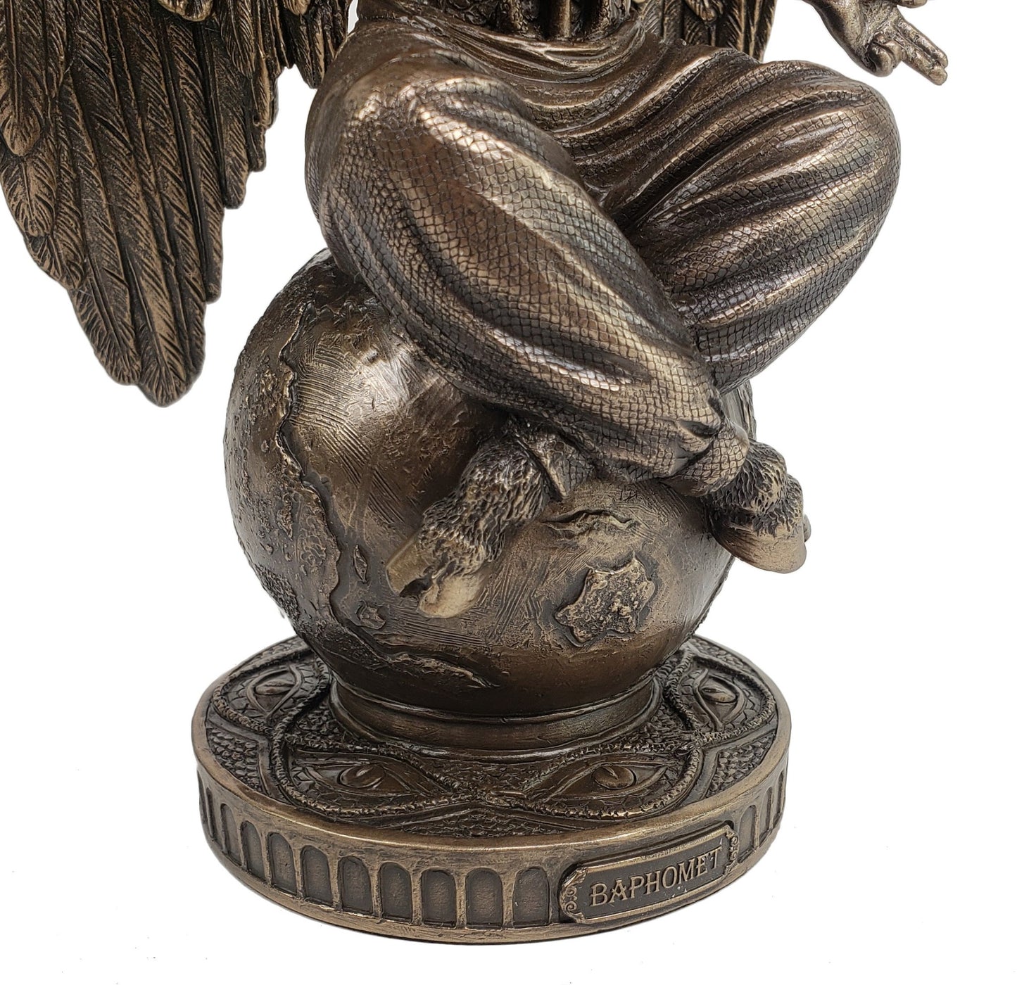 10" Baphomet on Pedestal Goat Statue Bronze Finish Statue