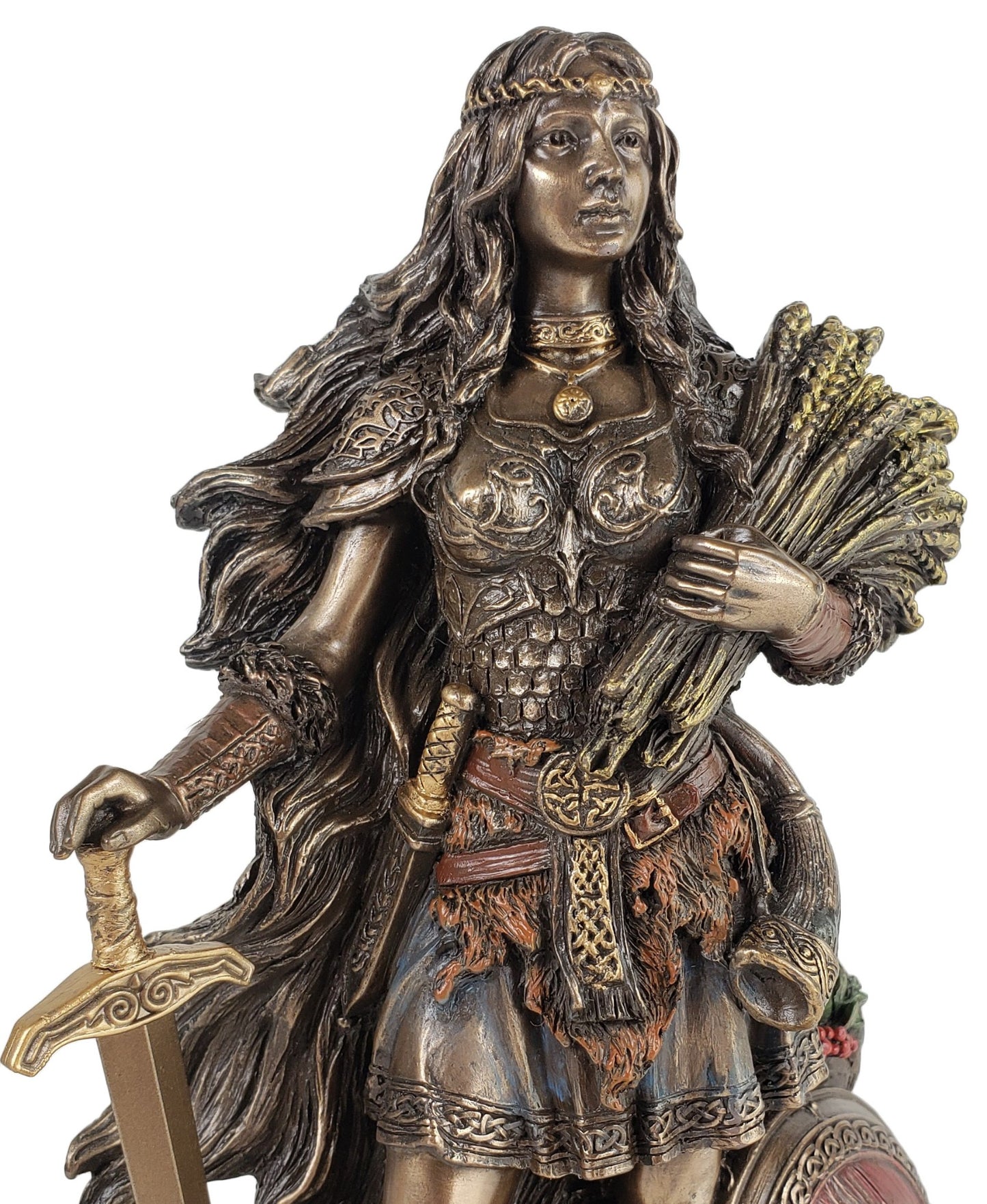 8 1/2 Inch Lady Sif Viking Celtic Earth Goddess Fertility Statue Bronze Finish