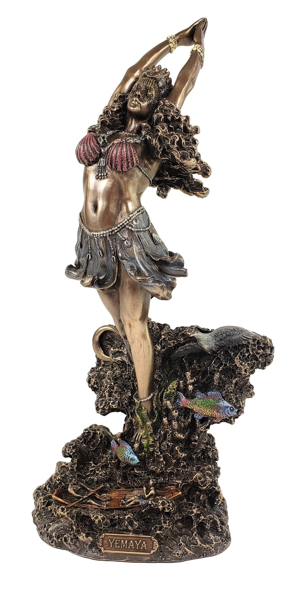 10 Orisha Yemaya Ocean Goddess Yoruba African Statue Sculpture Bronze Color