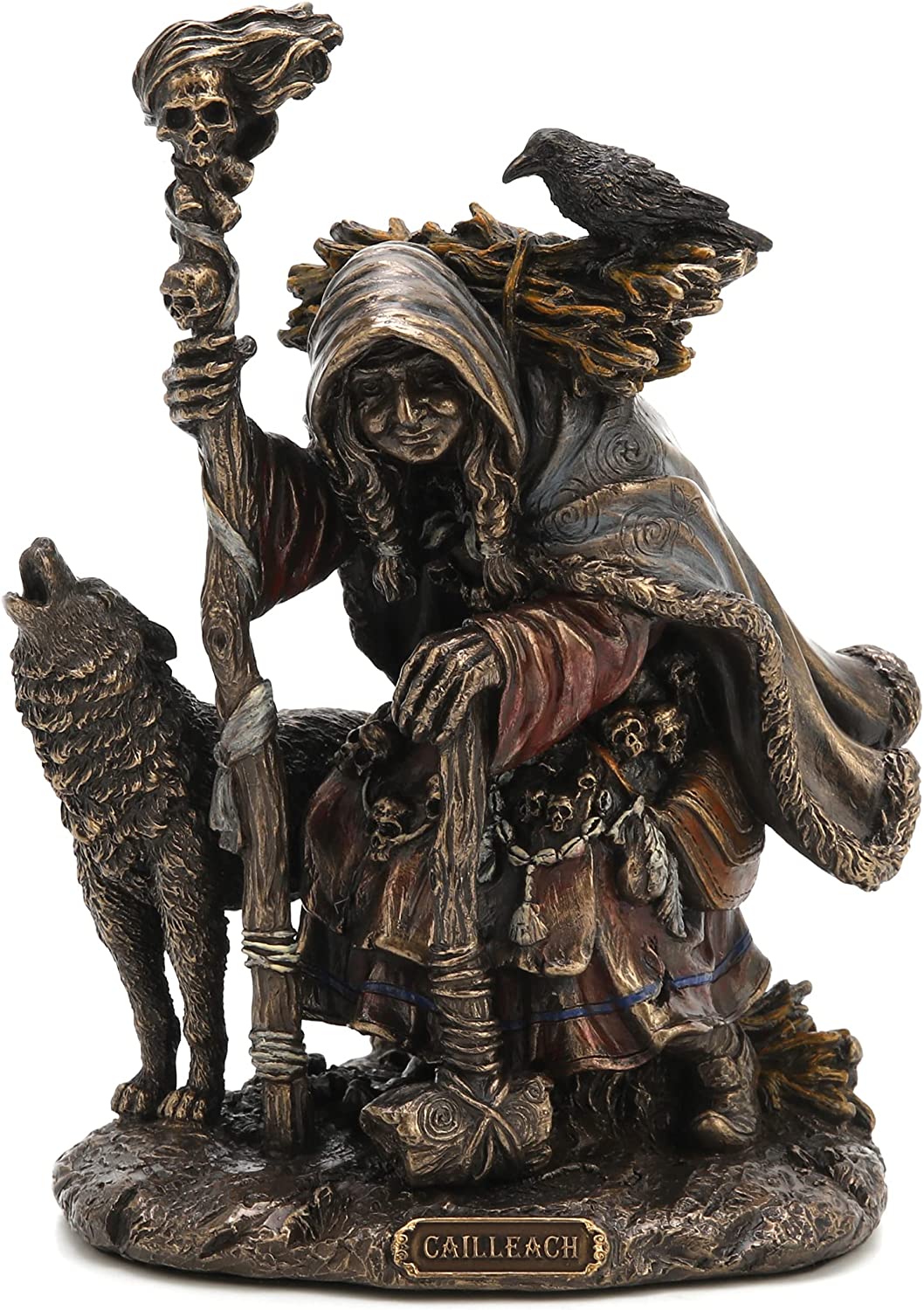 7.25" Cailleach Nan Cruachan Irish / Scottish Folklore Statue Bronze Finish