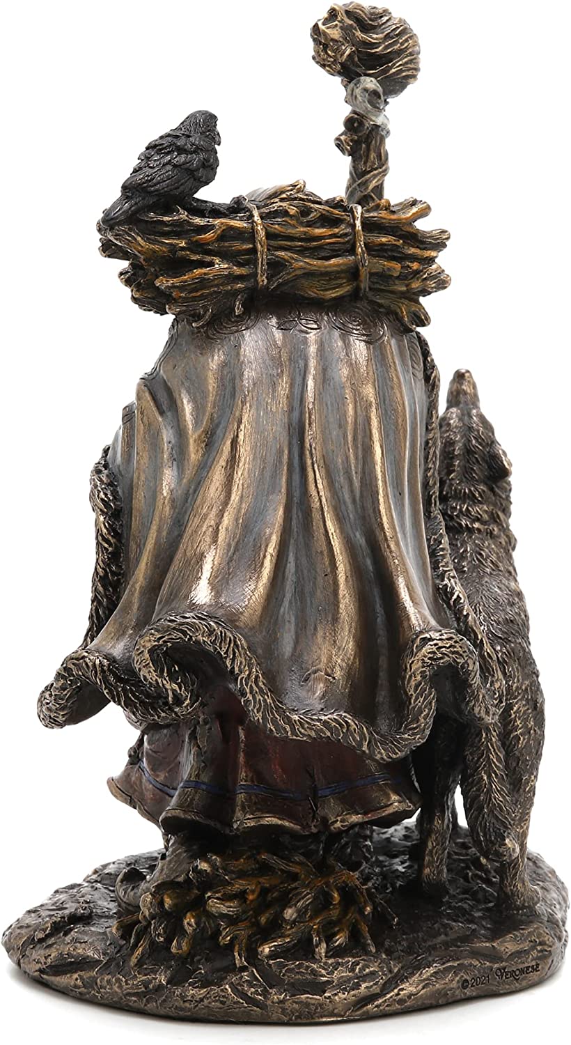 7.25" Cailleach Nan Cruachan Irish / Scottish Folklore Statue Bronze Finish