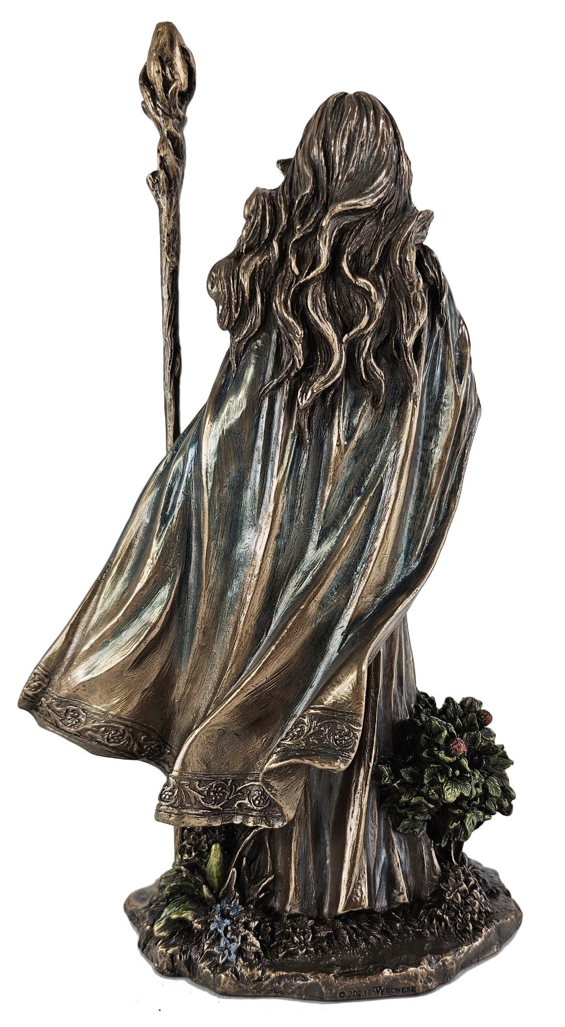 9.5" Valkyrie Eir Goddess of Protection Norse Mythology Statue Bronze Color