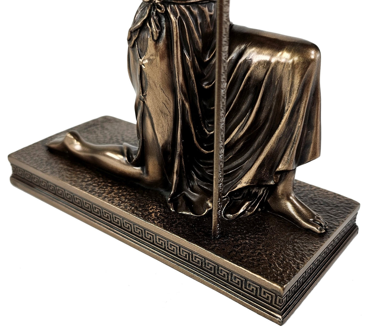 6 1/2" Blind Lady Justice Kneeling w/ Scales Lawyer Desk Statue Bronze Finish