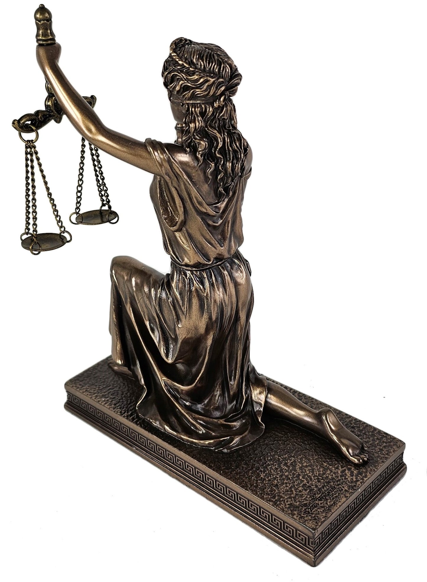 6 1/2" Blind Lady Justice Kneeling w/ Scales Lawyer Desk Statue Bronze Finish