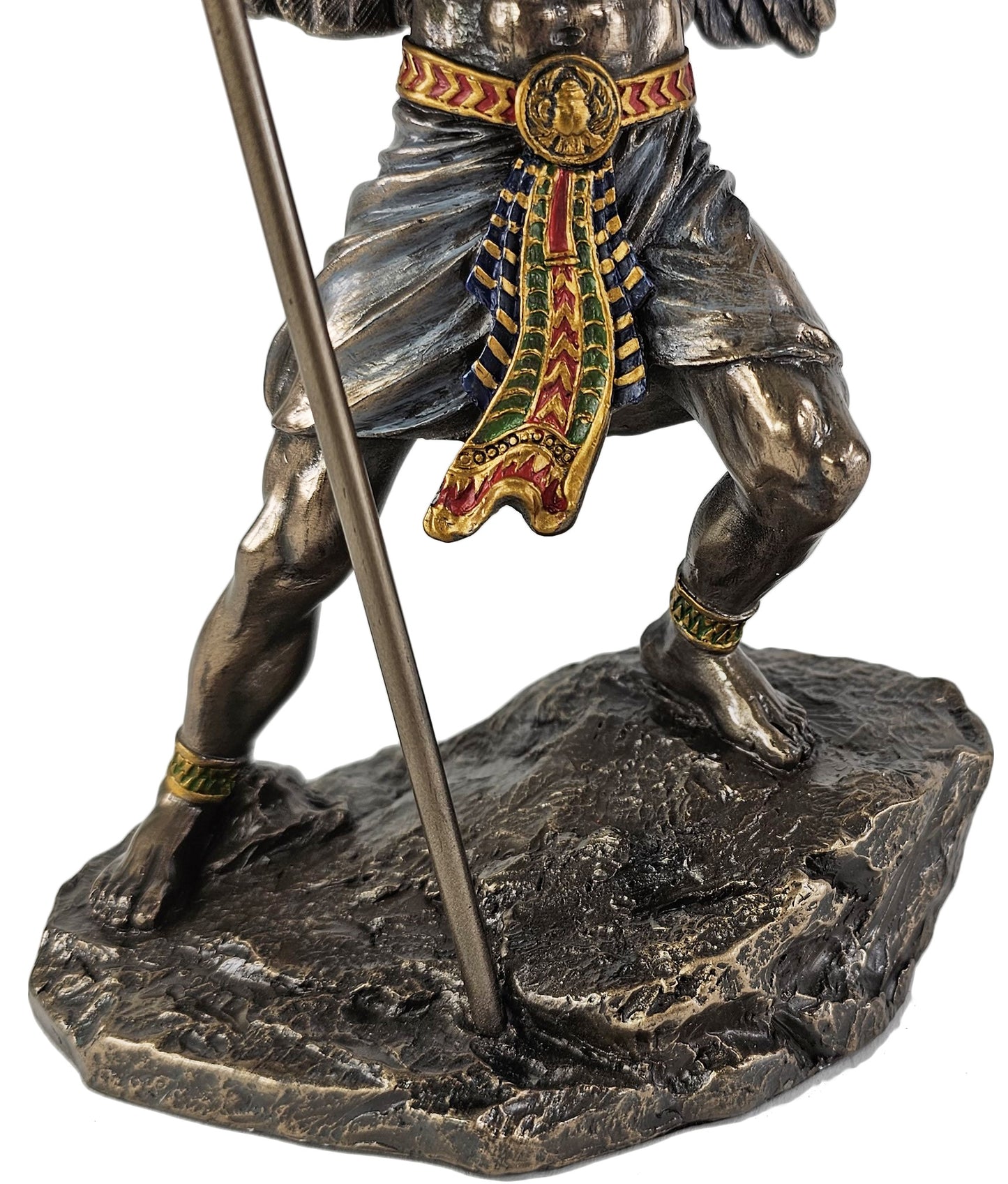 10" Ra Egyptian King of Deities Sun God Holding Scepter Ankh Statue Bronze Color