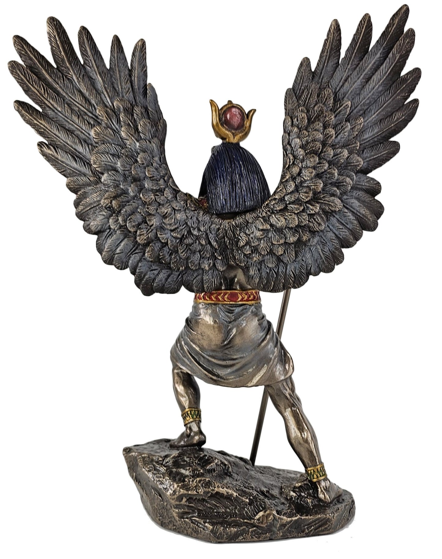 10" Ra Egyptian King of Deities Sun God Holding Scepter Ankh Statue Bronze Color