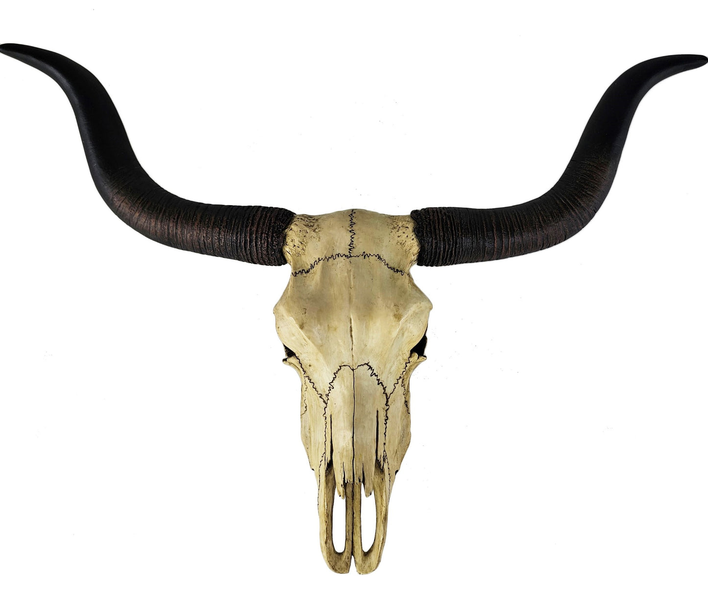 19" Longhorn Bull Cow Skull Replica Wall Mount Plaque Statue