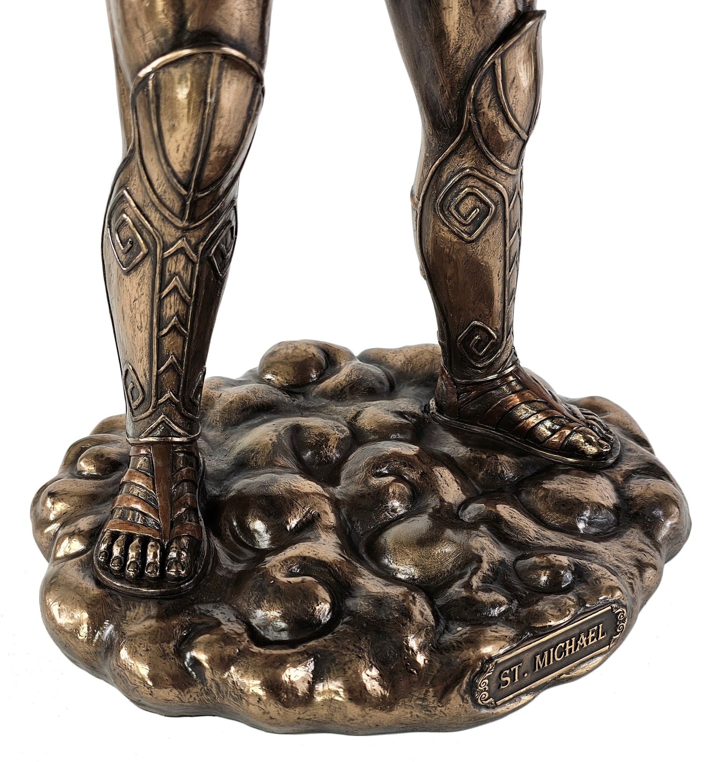 29" Saint Michael ARCHANGEL W Sword & Battle Shield Statue Bronze Finish Angel