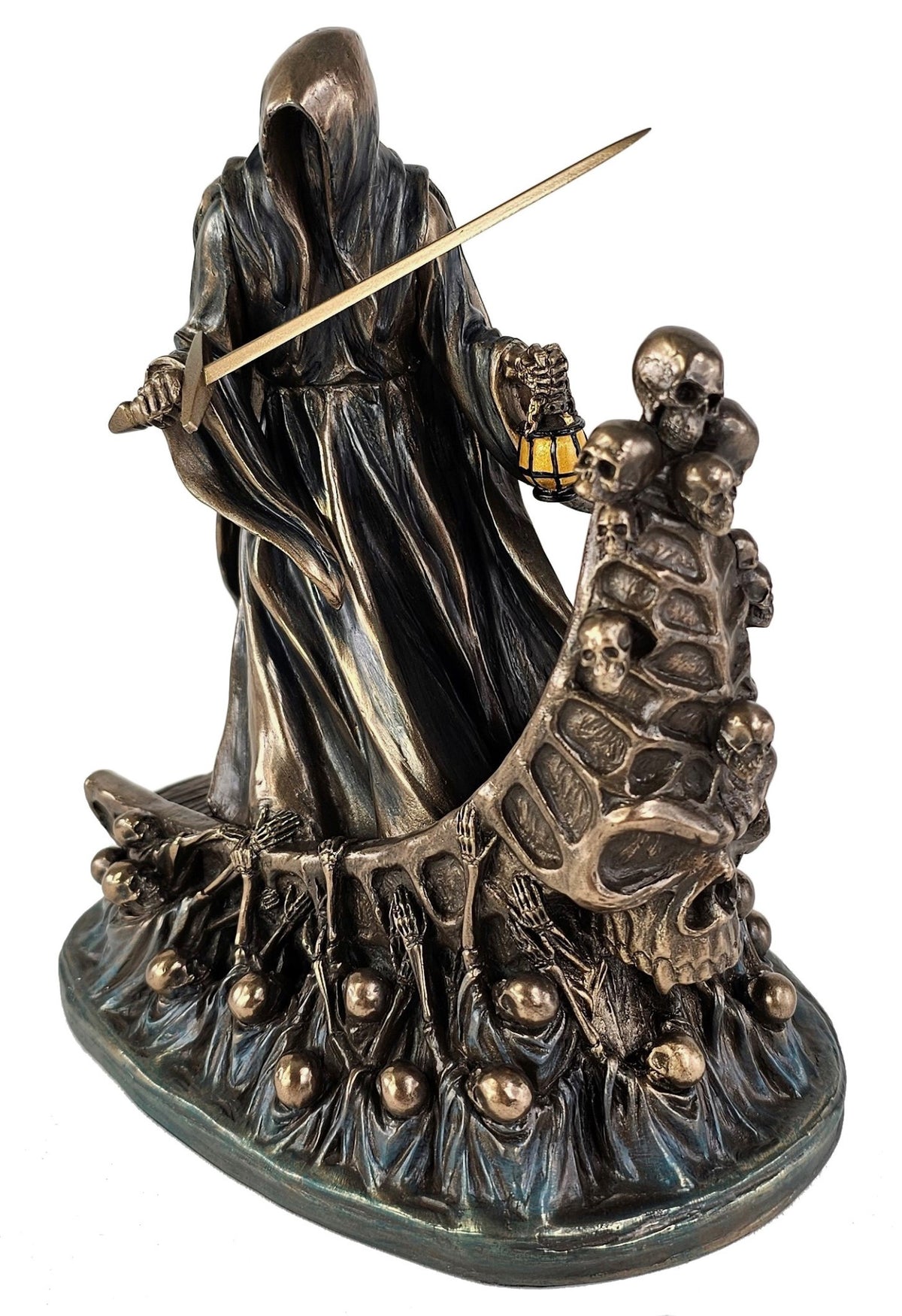 7 1/2" Charon Greek Ferryman of Damned Reaper Gothic Statue Bronze Color