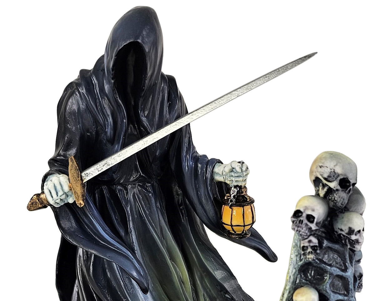7 1/2" Charon Greek Ferryman of Damned Reaper Gothic Statue Multi Color
