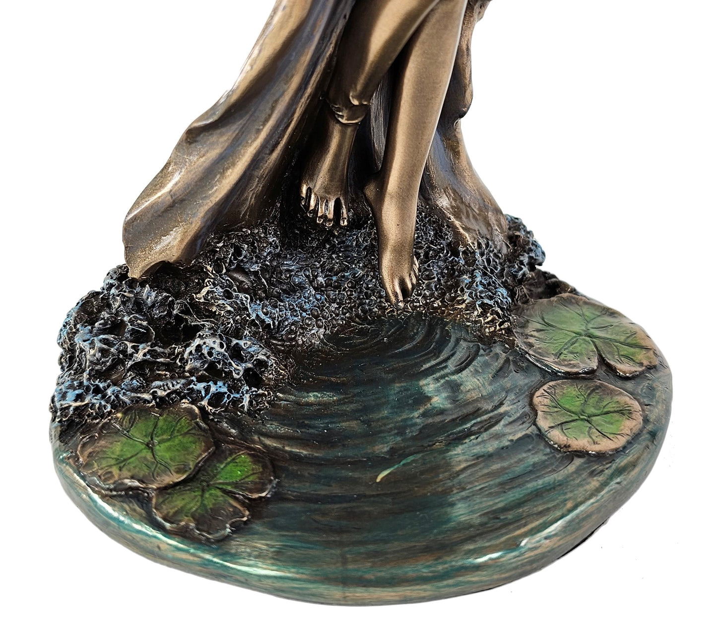 13" Lady of the Lake Viviane Holding Excalibur Sword Statue Bronze Finish