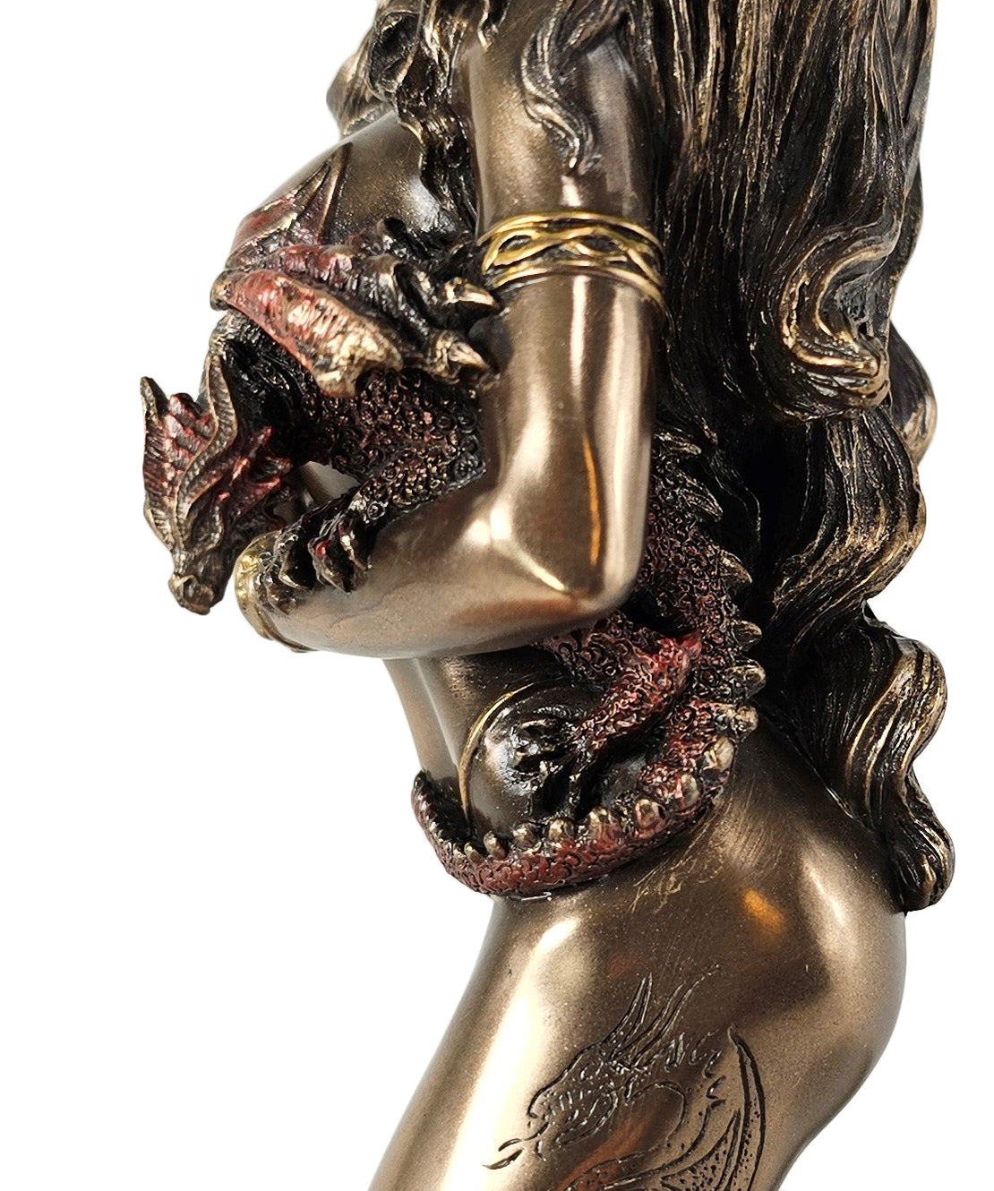 7" Mother of Dragons Semi Nude Sexy Female Lady Statue Bronze Finish