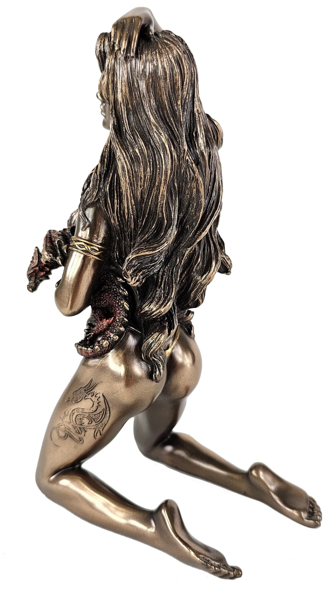 7" Mother of Dragons Semi Nude Sexy Female Lady Statue Bronze Finish