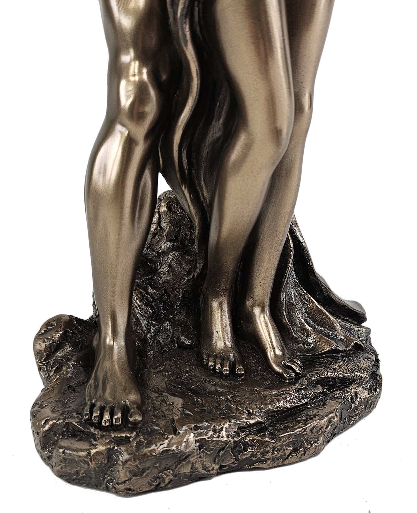11" Lovers Embrace Hugging From Behind Nude Male & Female Statue Bronze Finish
