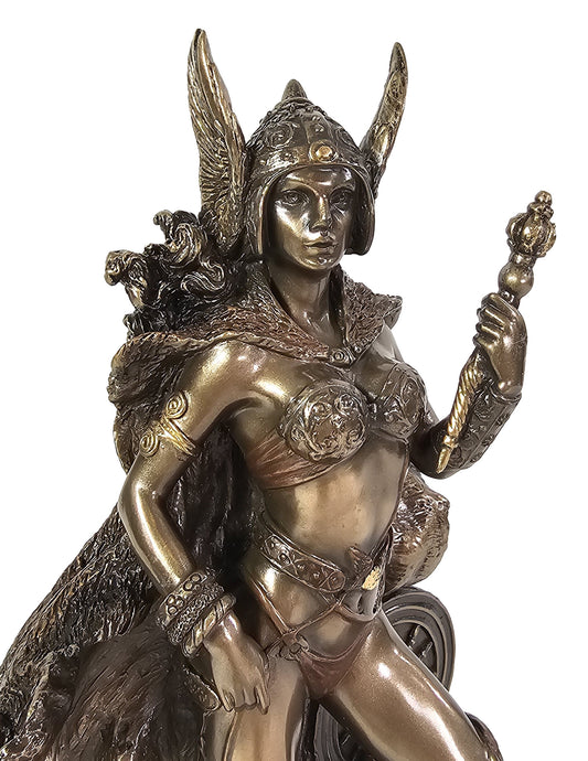 10" Frigga Standing Viking Norse Mythology Goddess Love Statue Bronze Finish