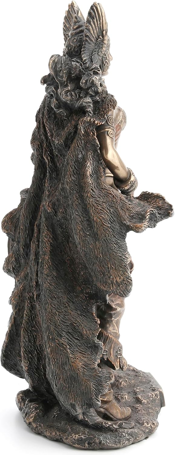 10" Frigga Standing Viking Norse Mythology Goddess Love Statue Bronze Finish