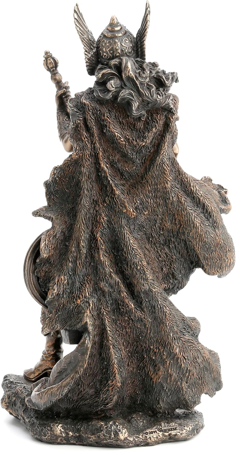 10" Frigga Standing Viking Norse Mythology Goddess Love Statue Bronze Finish