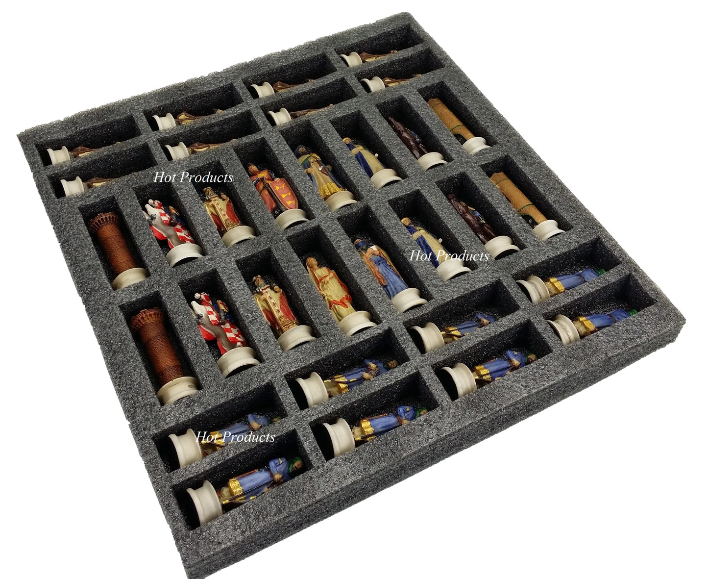 Medieval Times Crusades Arabian vs Christian Chess set 14" Ebony & Maple Board