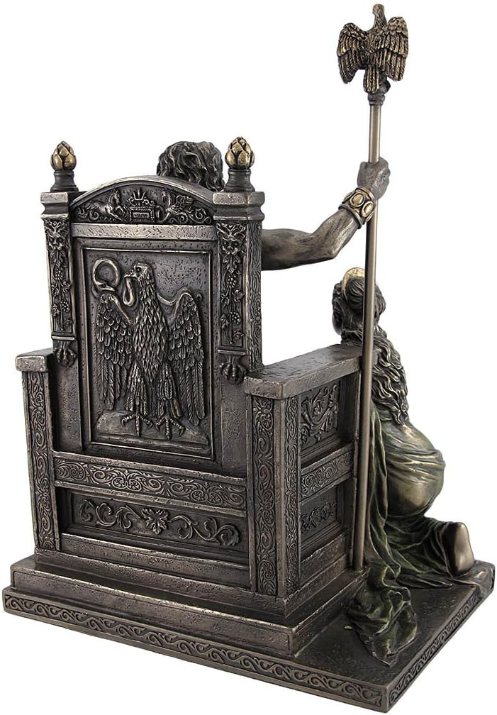 King Zeus God of Thunder & Hera on Throne Greek Mythology Statue Bronze Finish