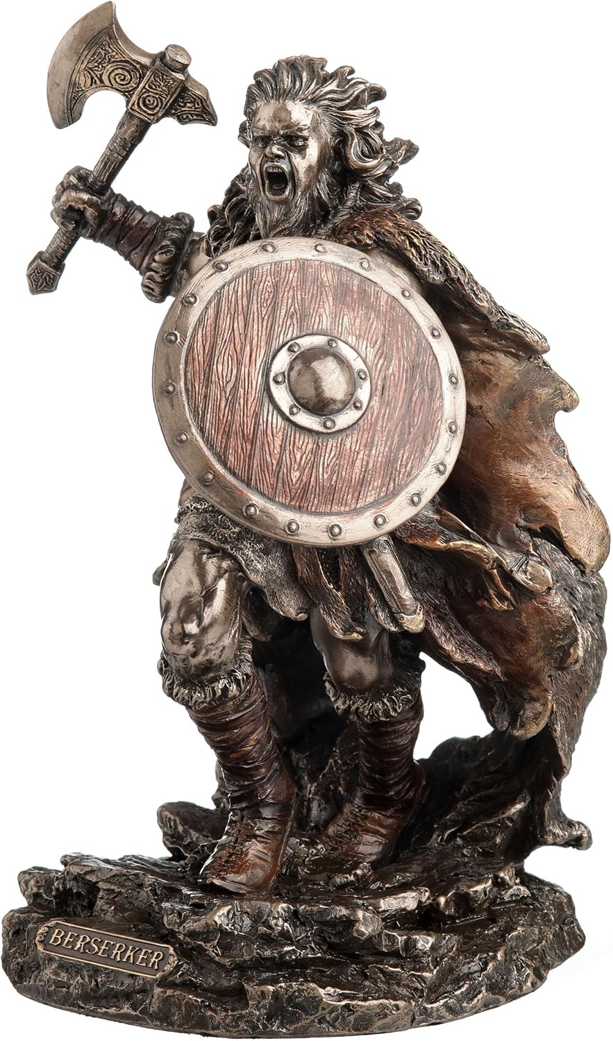Veronese Design 8 3/4 Inch Viking Berserker Ragnar's Charge Cold Cast Resin