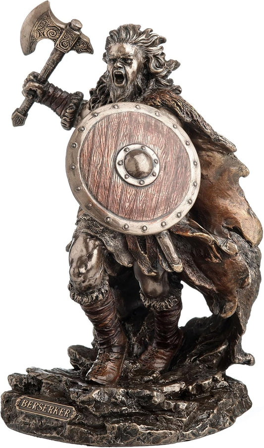 Veronese Design 8 3/4 Inch Viking Berserker Ragnar's Charge Cold Cast Resin