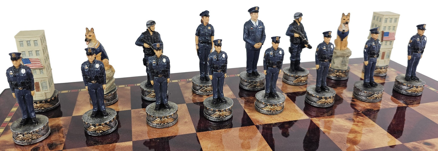 Police vs Firefighter First Responders Chess Men Set -  NO Board