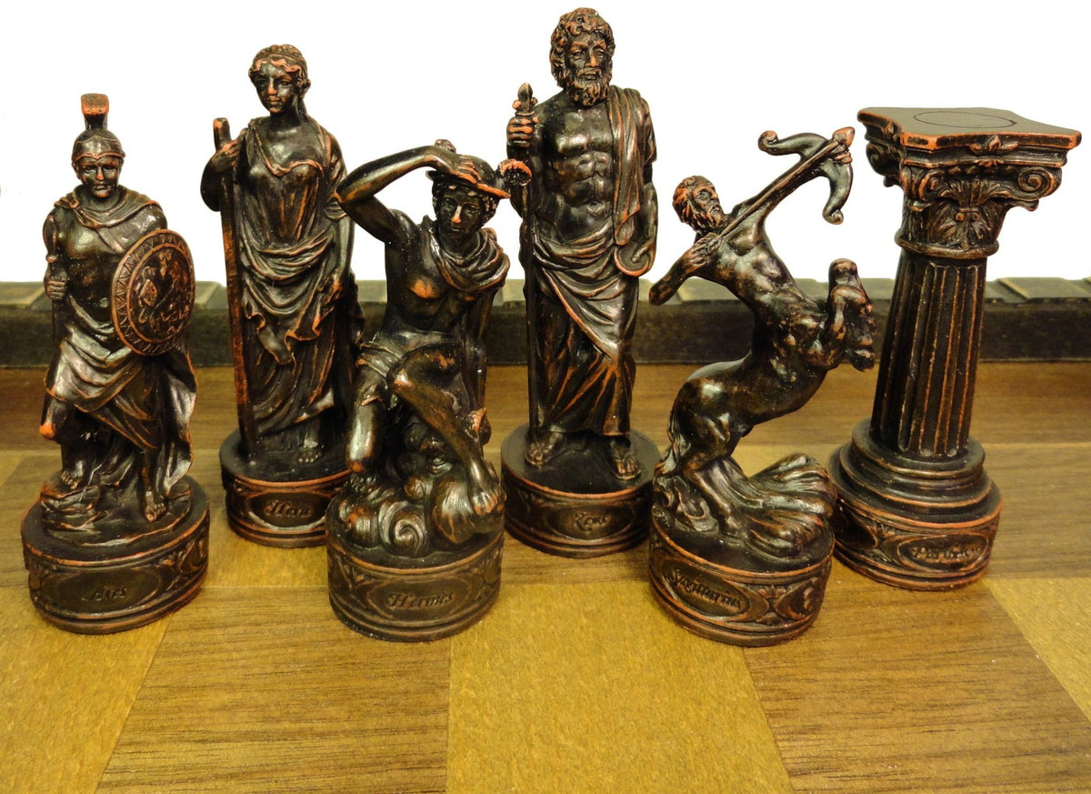 Zeus & Hera Greek Roman Mythology Gods Chess Set with 17" Castle Fortress Board