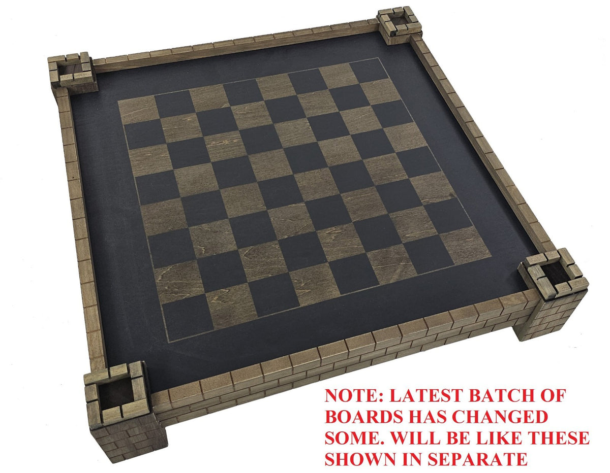 Medieval Times Crusades Busts Gold & Silver Knights Chess Men Set W Castle Board