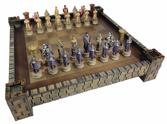 Medieval Times Crusades King Richard the Lionheart Knight Chess Set Castle Board