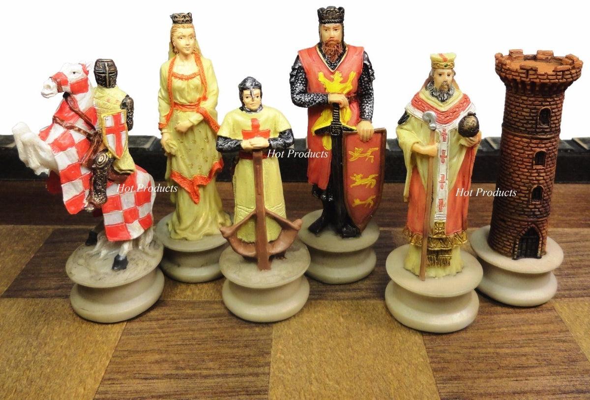 Medieval Times Crusades King Richard the Lionheart Knight Chess Set Castle Board
