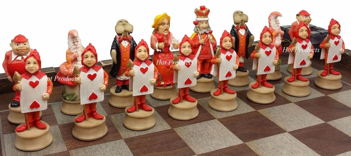 Alice in Wonderland Fantasy Chess Men Set W/ 17" Castle / Fortress Board