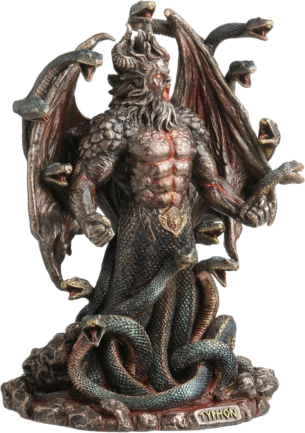 9 1/8 Inch Typhon Greek Scourge of Olympus Serpentine Giant Bronze Color Statue