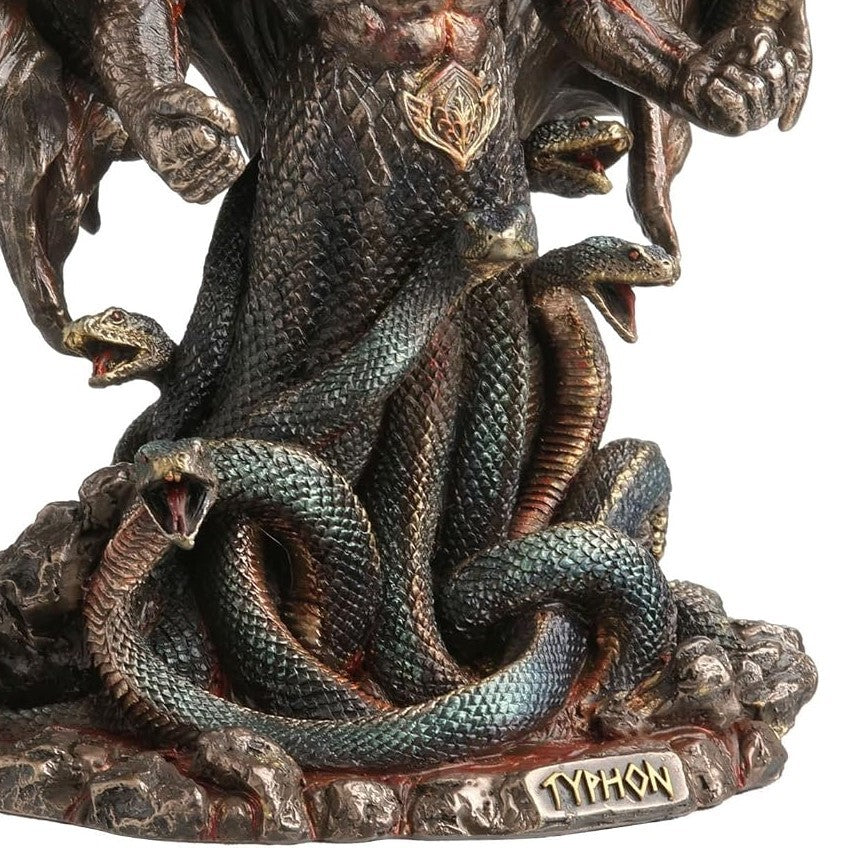 9 1/8 Inch Typhon Greek Scourge of Olympus Serpentine Giant Bronze Color Statue