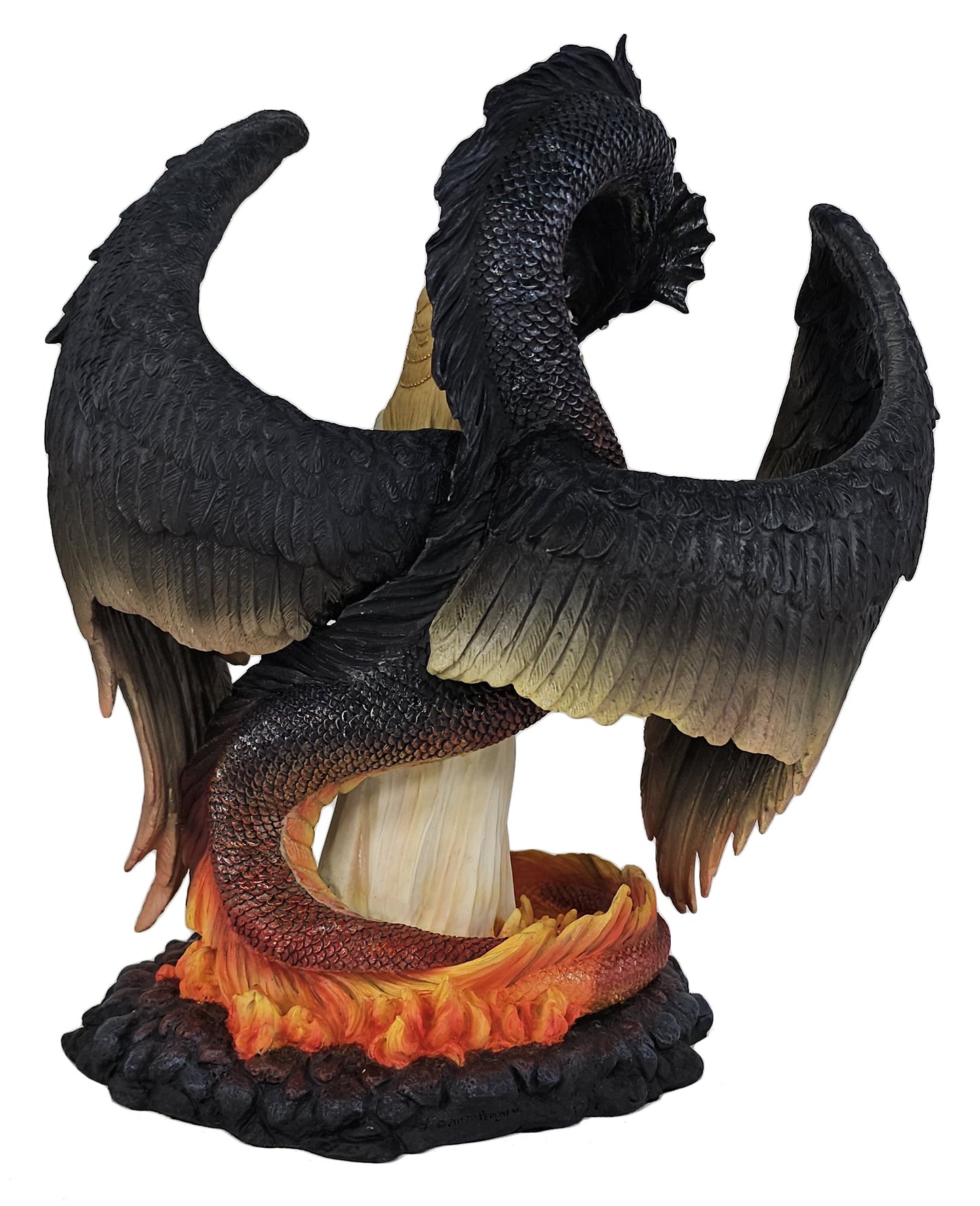 10" Beauty and the Winged Serpentine Gothic Dragon Fantasy Statue Hand Painted