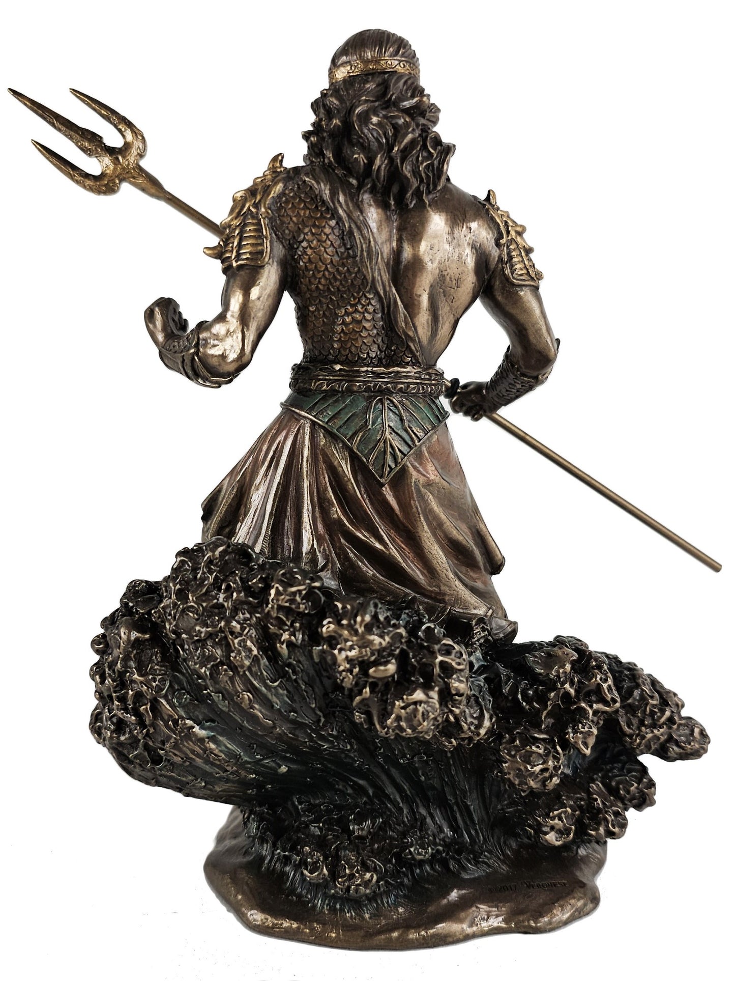 7 3/4" Poseidon Holding Trident GREEK MYTHOLOGY God of Sea Statue Bronze Color