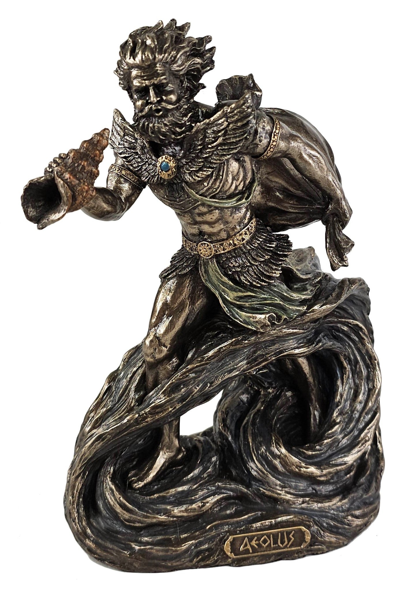 7 1/2" Greek Mythology God Aeolus Ruler of the Winds Bronze Color