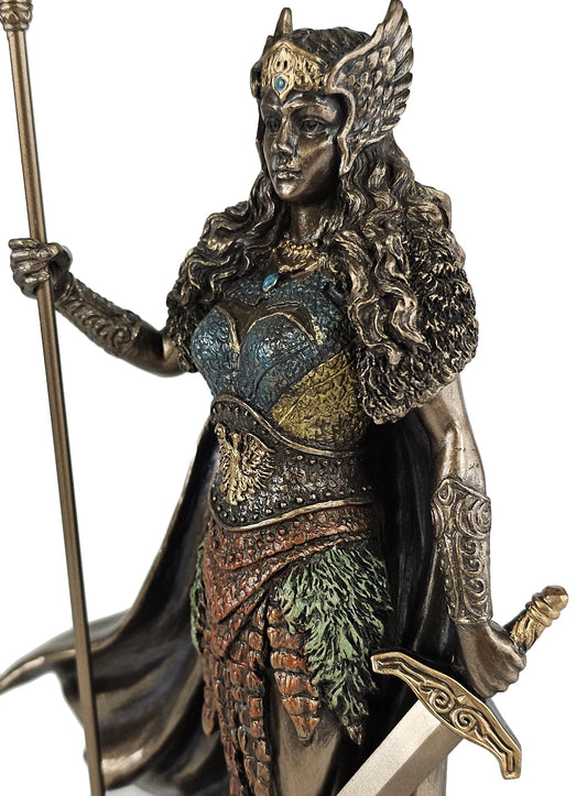 10 3/4" Greek Mythology Queen of the Amazon Hippolyta With Staff Bronze Finish