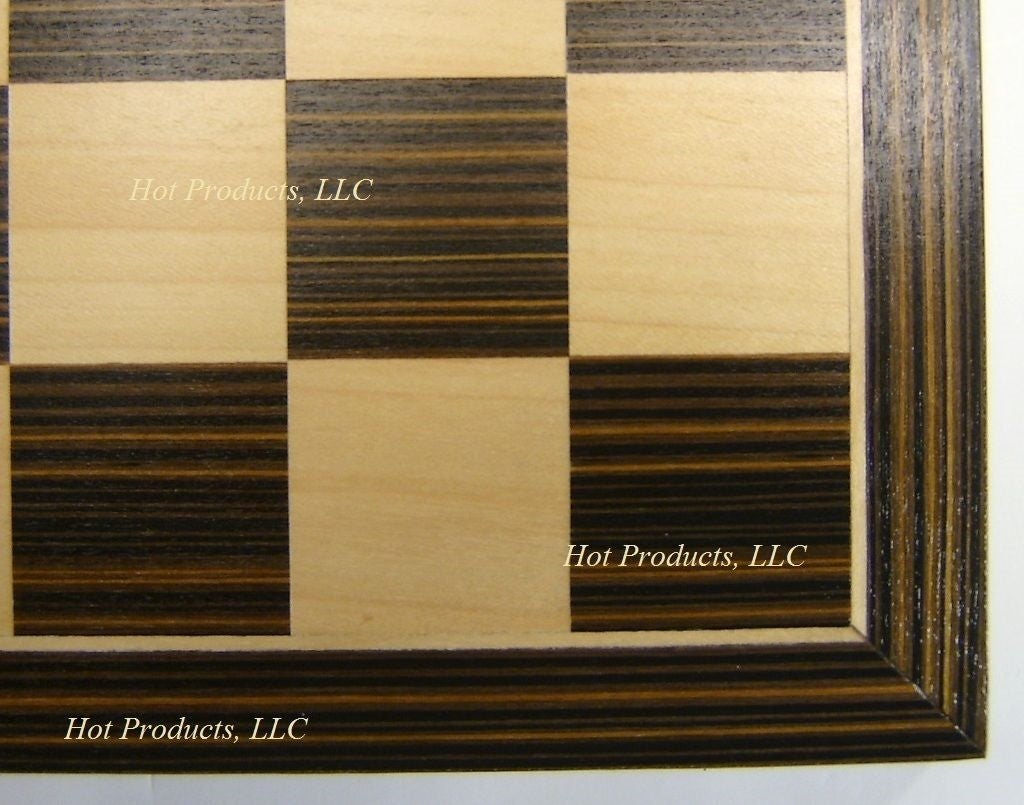 14" Ebony Black & Maple Wood Chess Board