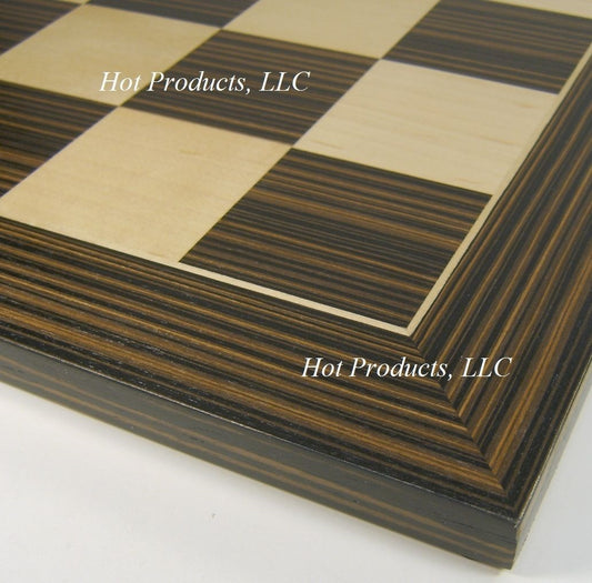 22" Ebony Black & Maple Wood Large Chess Board