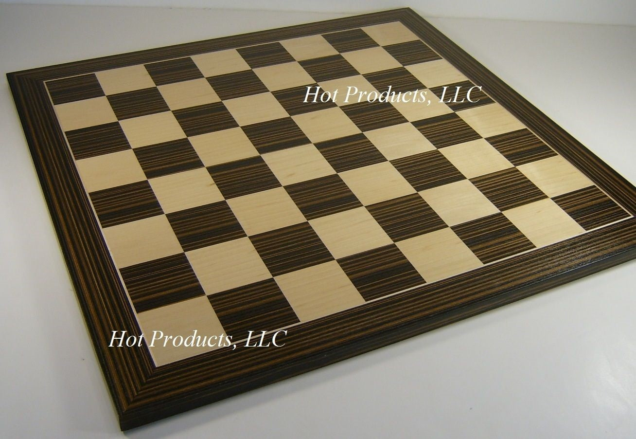 22" Ebony Black & Maple Wood Large Chess Board