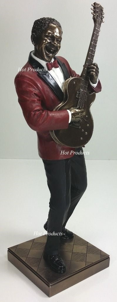 13" Jazz Band Collection - Bass Guitar Player Statue Black, Red & Bronze Color