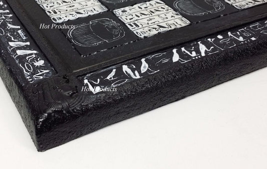 16" EGYPTIAN HIEROGLYPHIC CHESS BOARD 1 5/8" Squares Black and White