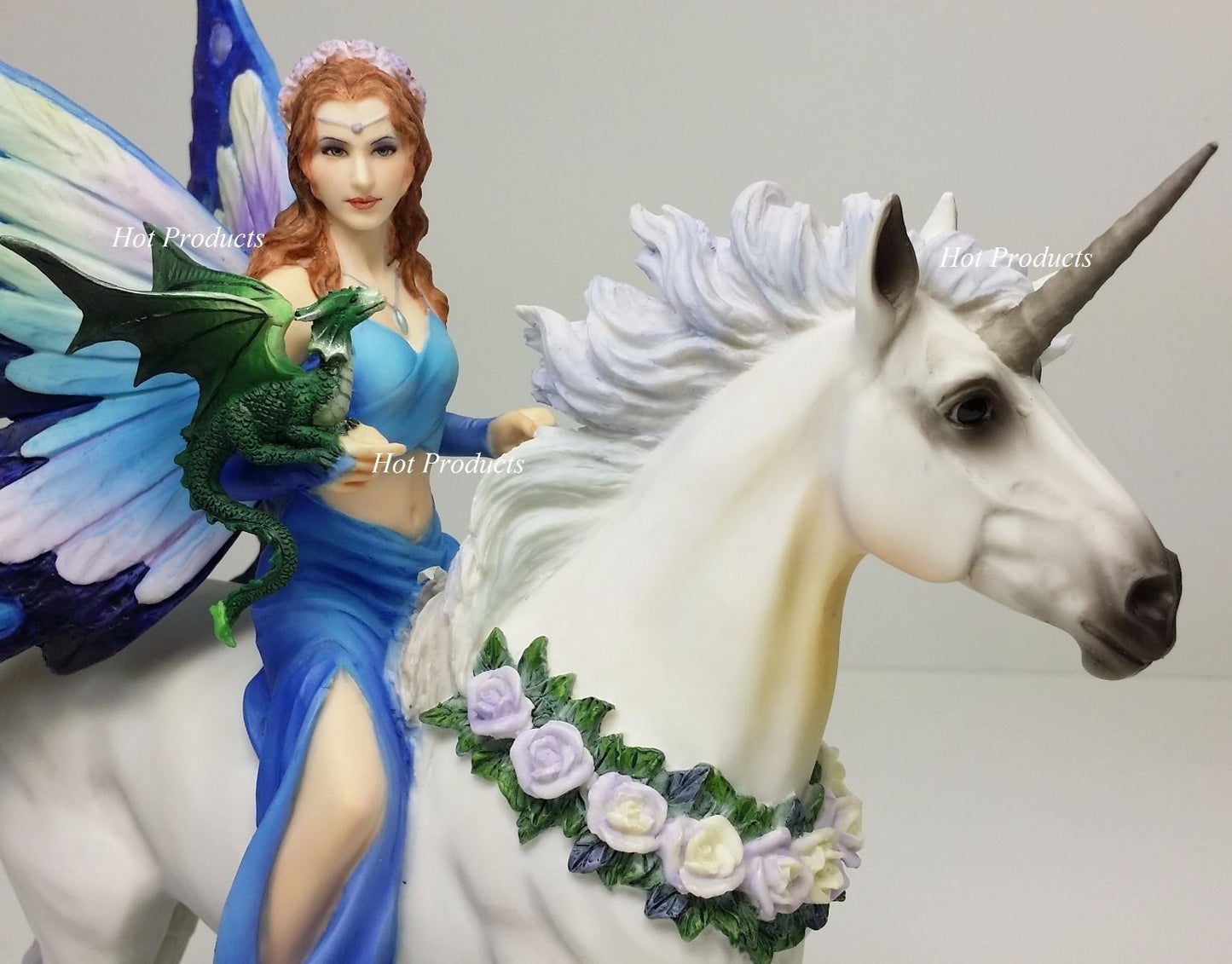 10 1/2" ANNE STOKES Realm of Enchantment Fairy Unicorn Dragon Fantasy Statue