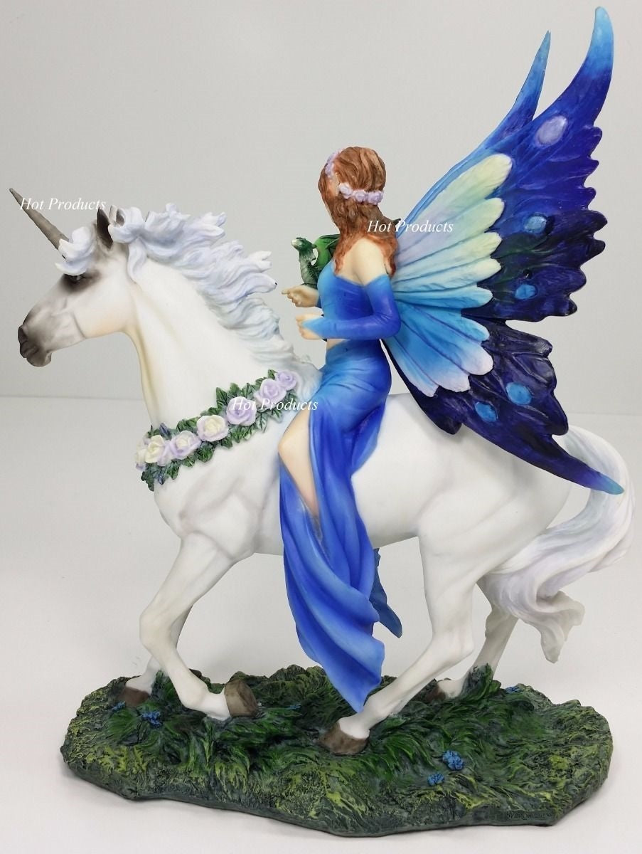 10 1/2" ANNE STOKES Realm of Enchantment Fairy Unicorn Dragon Fantasy Statue