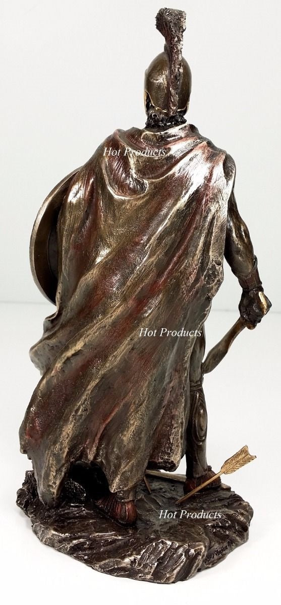 10" LEONIDAS Greek Warrior SPARTAN KING Statue Sword Hoplite Shield Bronze Color