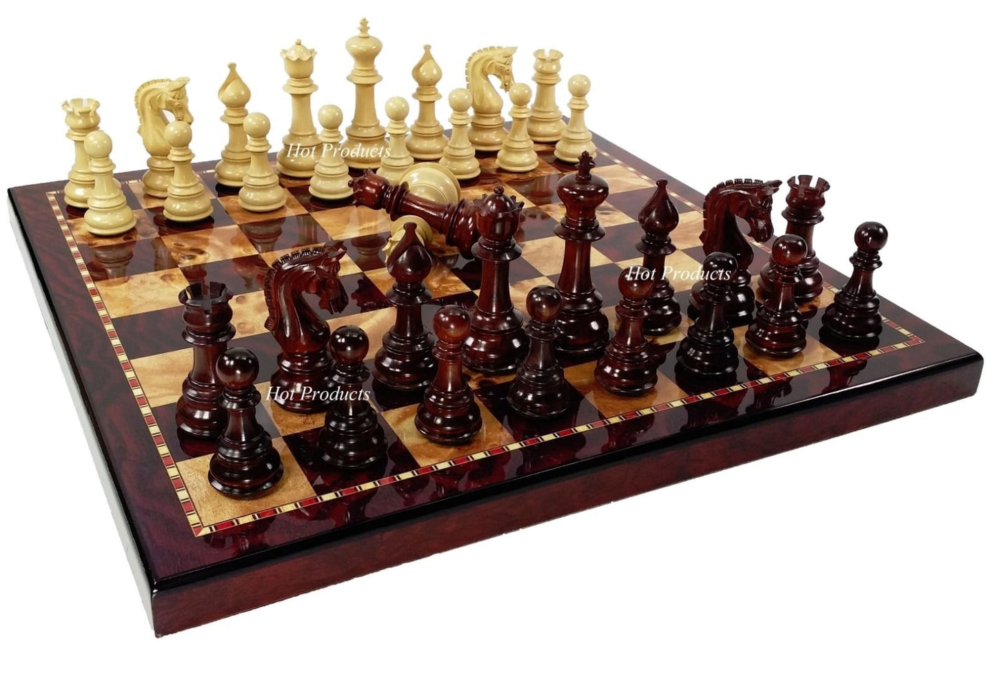 Blood Rosewood Large Staunton bloodwood LUXURY Chess Set 18" Cherry Color Board