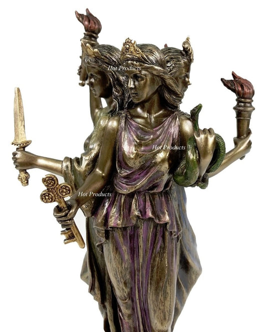 8 1/4" Hecate Greek Mythology Goddess of Magic & Witchcraft Statue Bronze Finish