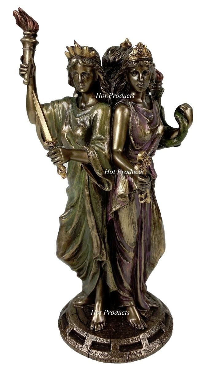 8 1/4" Hecate Greek Mythology Goddess of Magic & Witchcraft Statue Bronze Finish