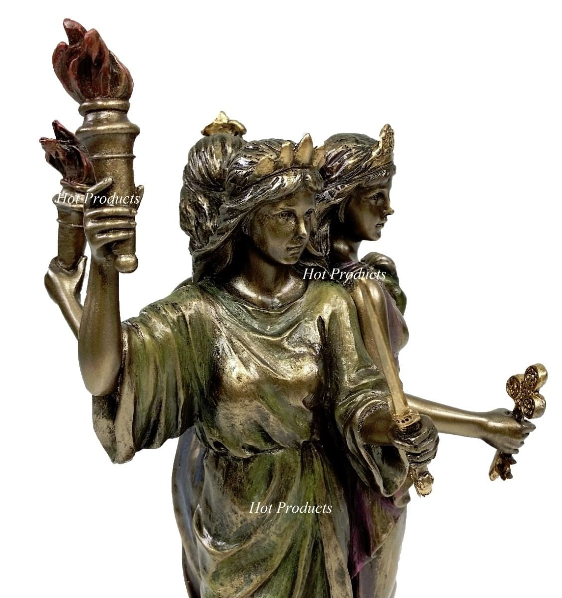 8 1/4" Hecate Greek Mythology Goddess of Magic & Witchcraft Statue Bronze Finish