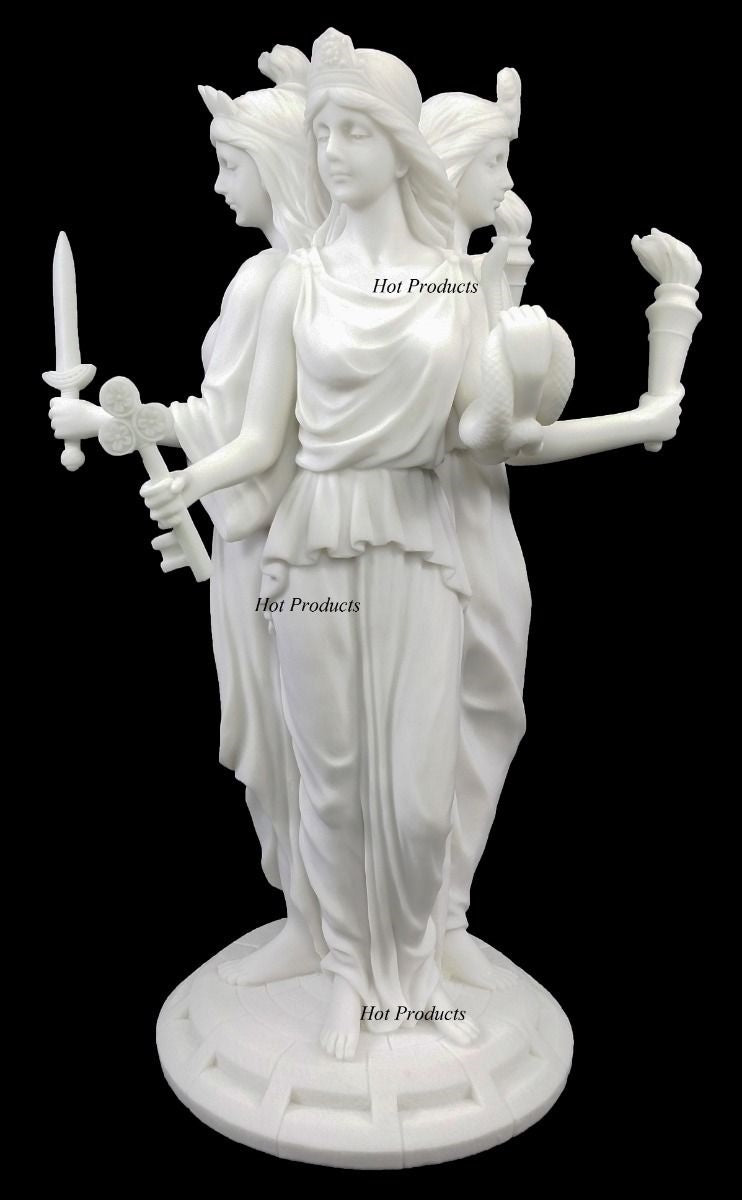 11 3/4" Hecate Greek Mythology Goddess of Magic & Witchcraft Statue WHITE